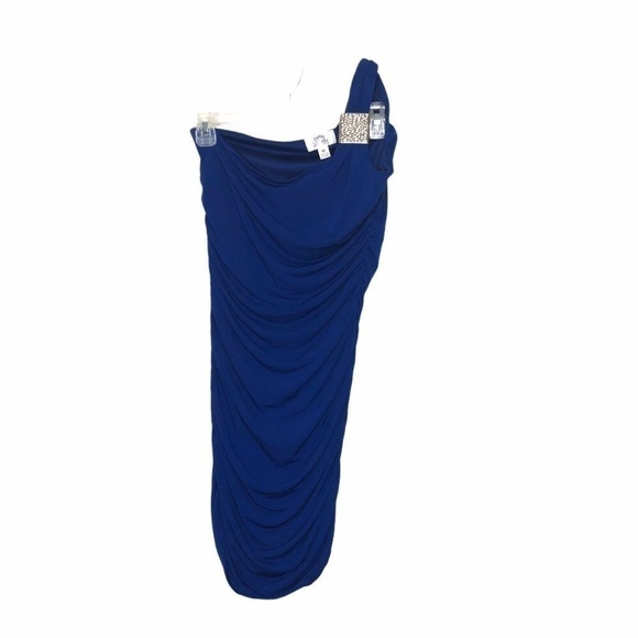 𝅺NWT - SWEET STORM Royal Blue One-Shoulder Mini-Dress - Juniors Size Medium - Picture 1 of 6